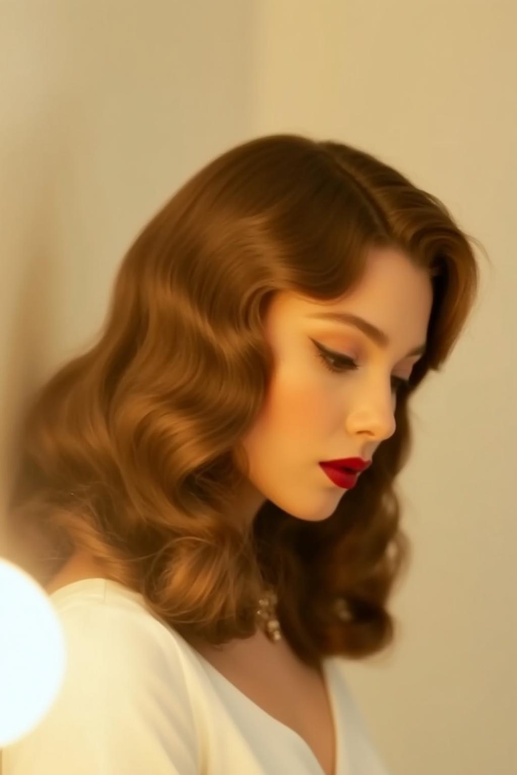 Auburn Hair Vintage Glamour Soft Light