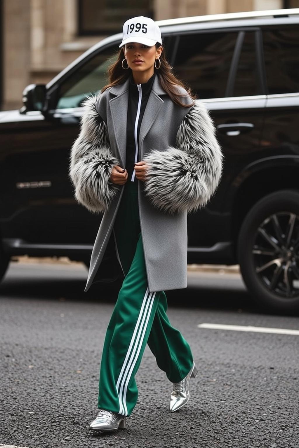Walking Street Black Jacket Green Pants