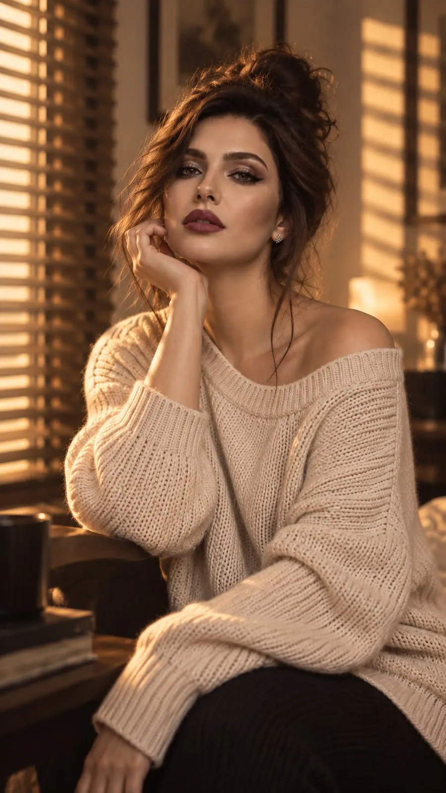 Cream Sweater Soft Evening Light