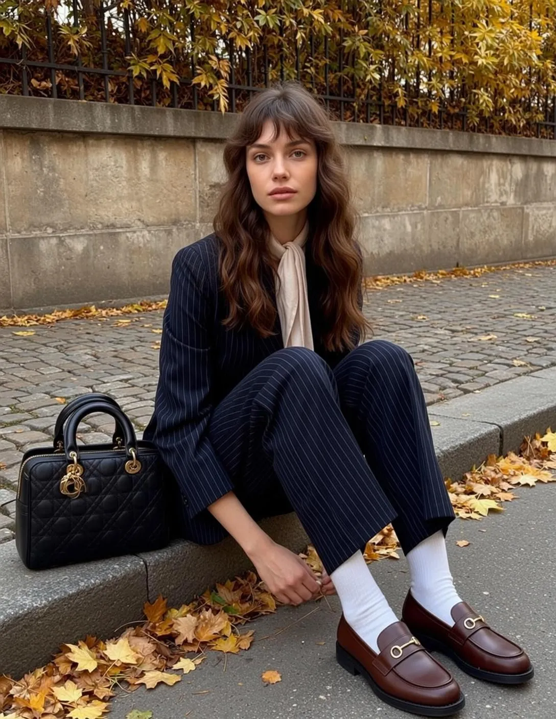 Autumn Young Long Wavy Brown Hair Bangs