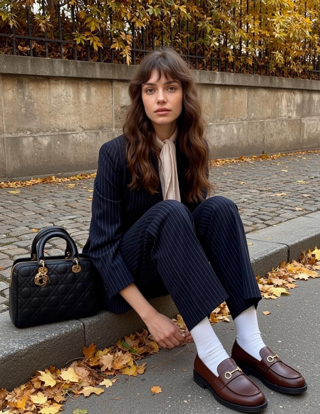 Autumn Young Long Wavy Brown Hair Bangs