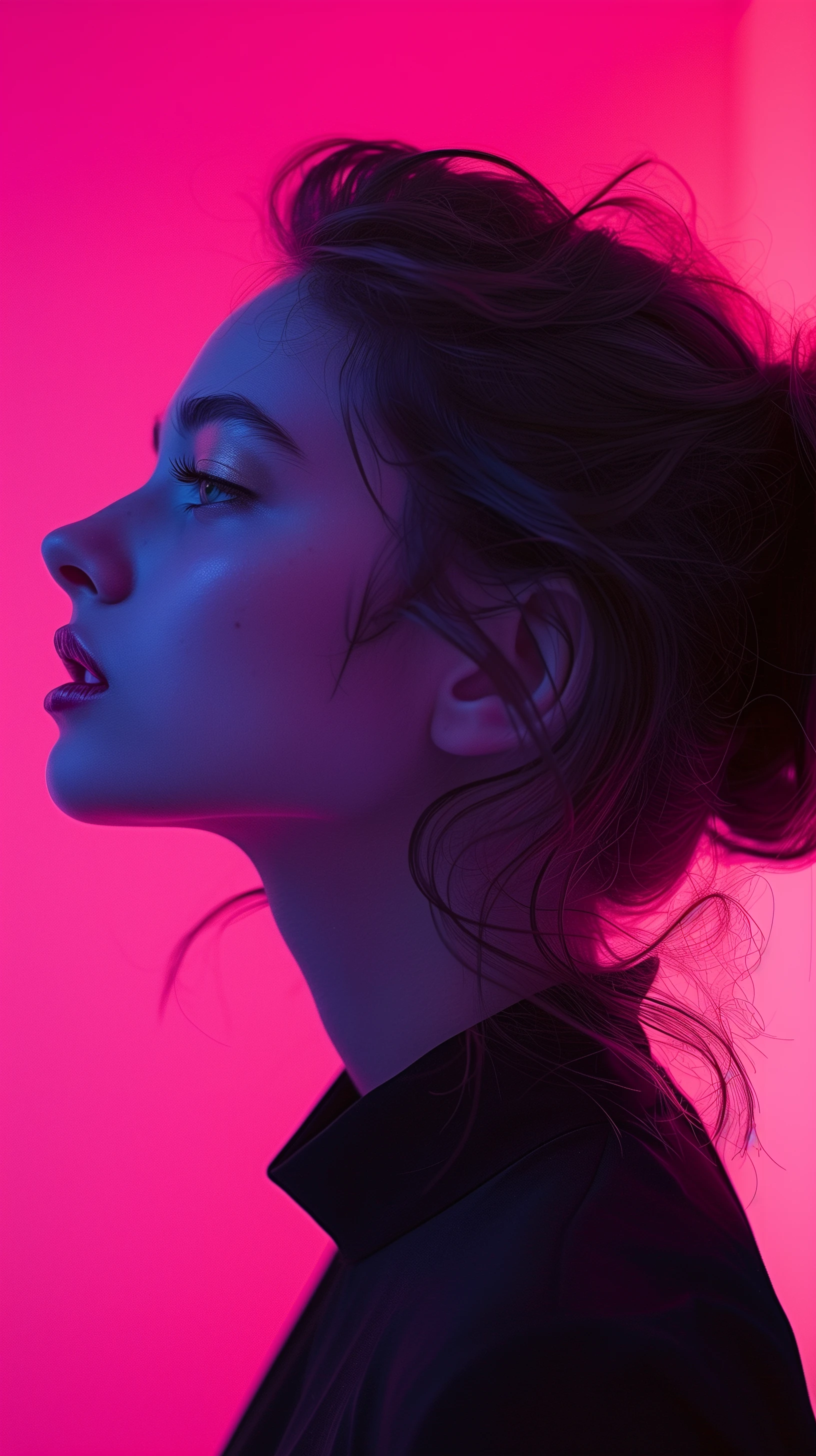 Hot Pink Profile Silhouette