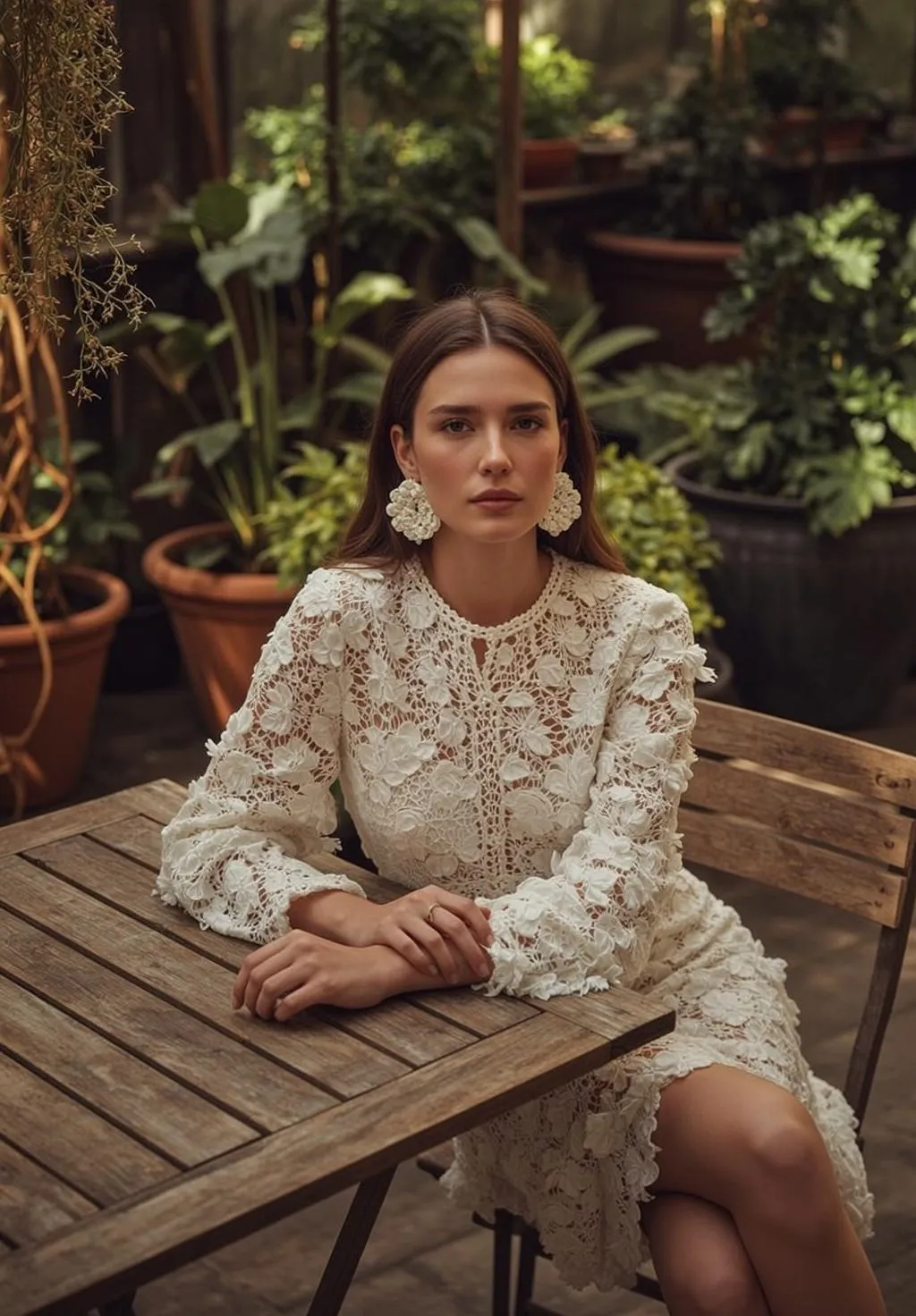 Earrings And Rings In A Garden