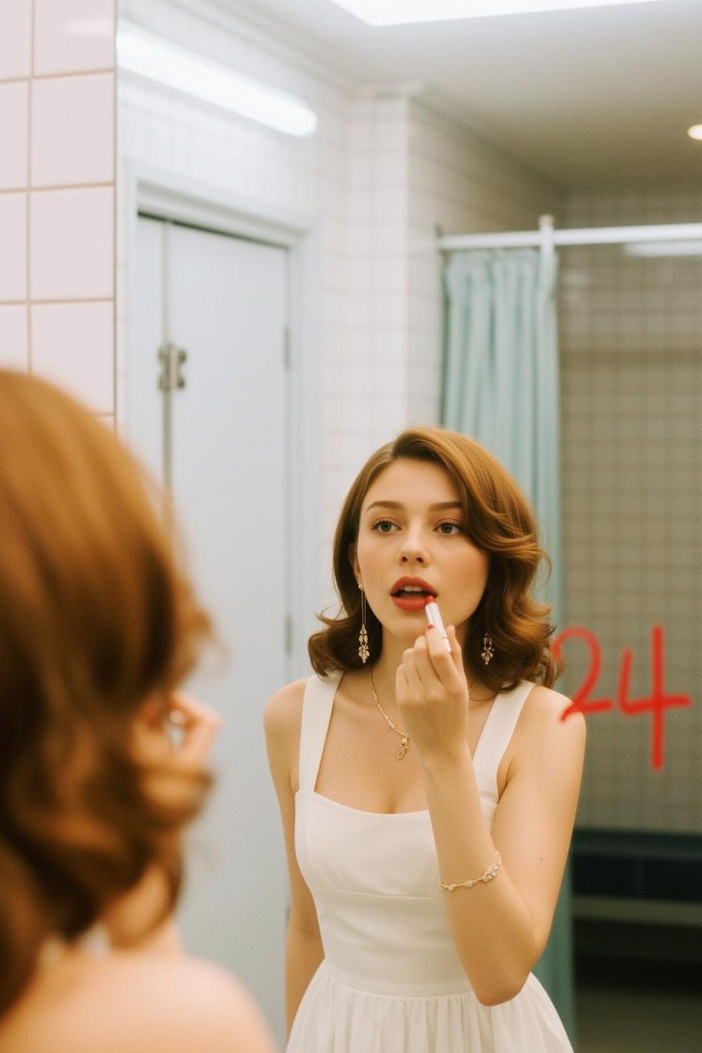 White Dress Red Lipstick