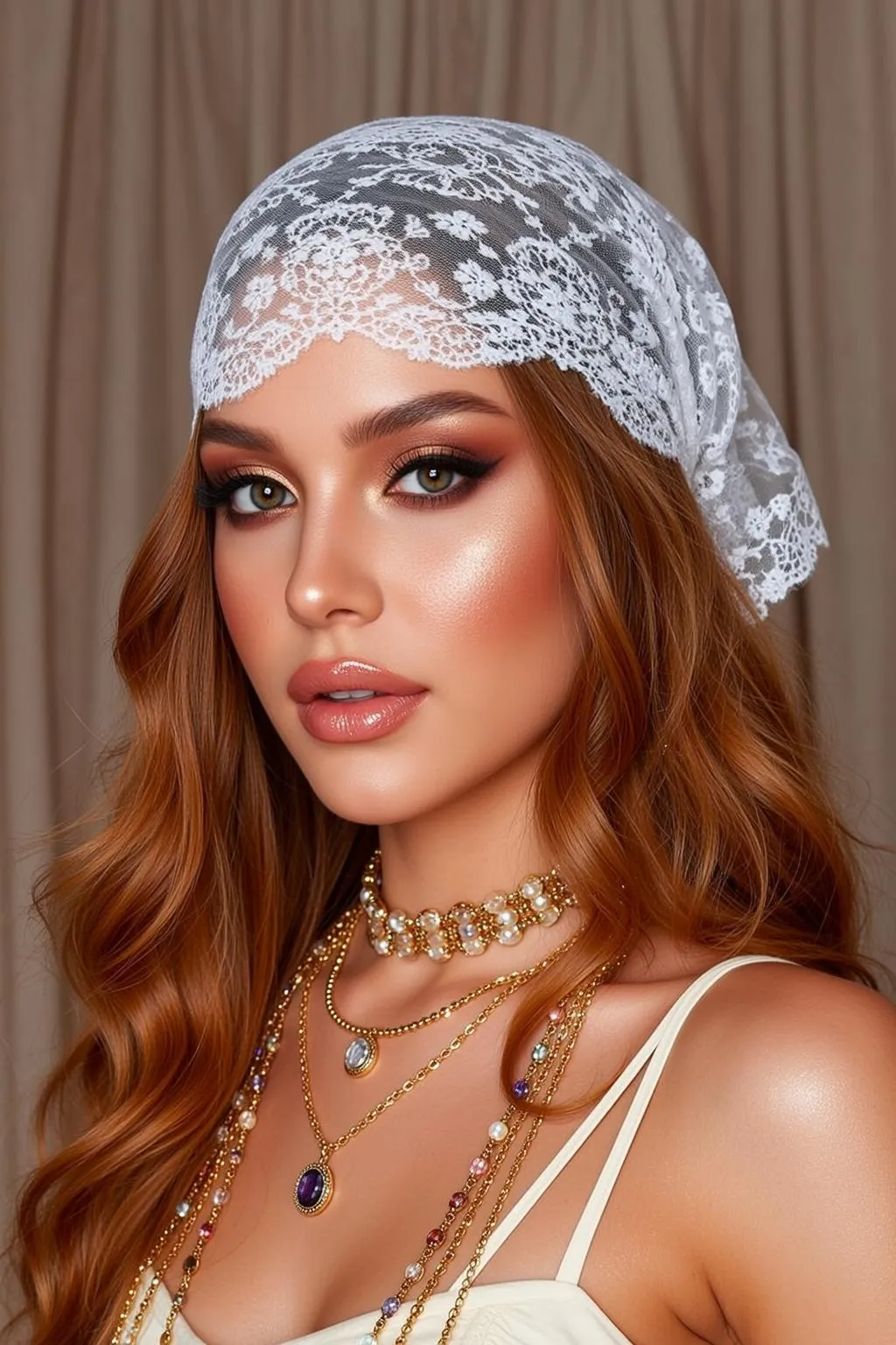Necklace Makeup And Lash Extensions In A Portrait