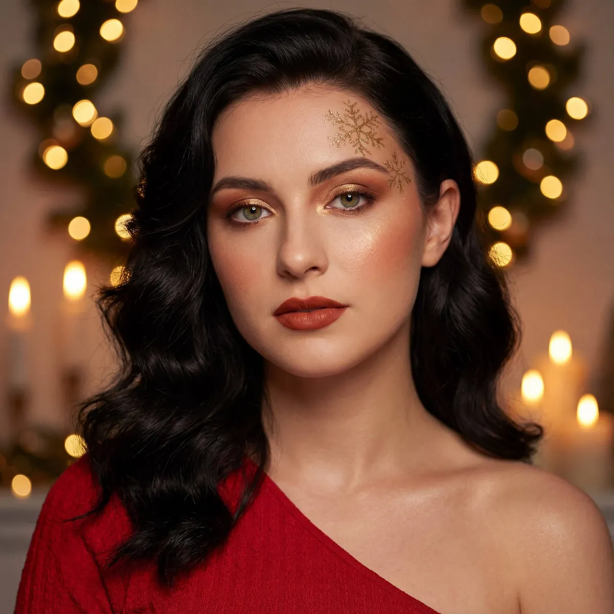 Gold Makeup Holiday Portrait