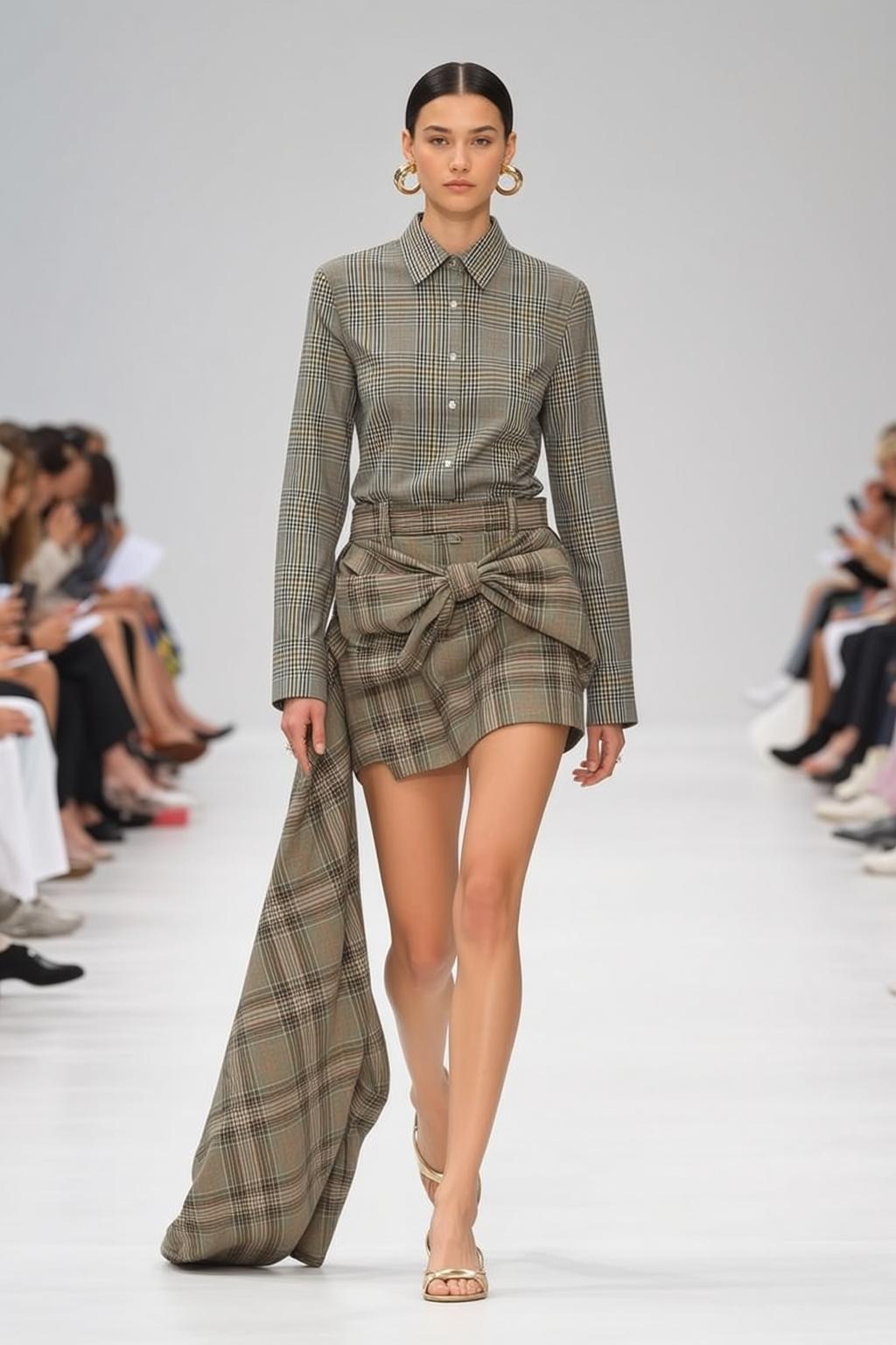 Fashion Week Young Pulled Back Fair Long-sleeved