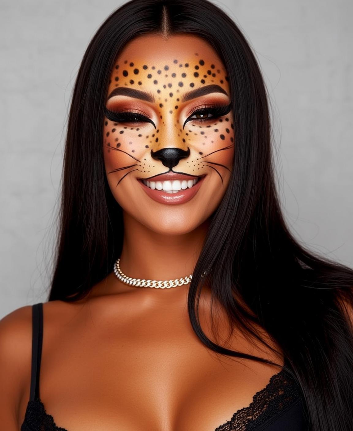 Leopard Face Paint Portrait