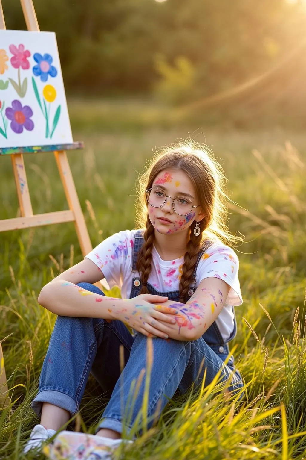 Earrings And Glasses In A Field