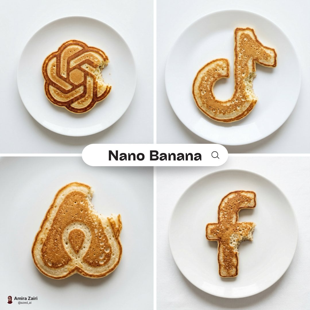 Hyper-realistic pancake shaped like a logo on a white background, showcasing golden-brown texture and detailed bubbles.
