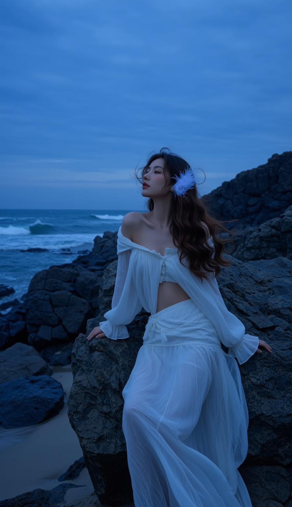 White Coastline Veil