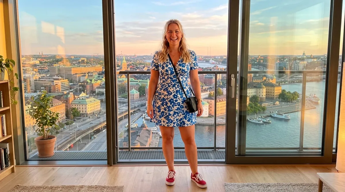 Blue And White Floral Mini Dress Short In Windows