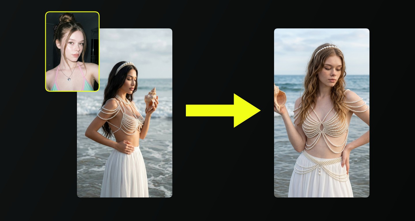 Mila remix walkthrough for Beach Portrait Pearl Jewelry Woman Holding Seashell Shallow Water