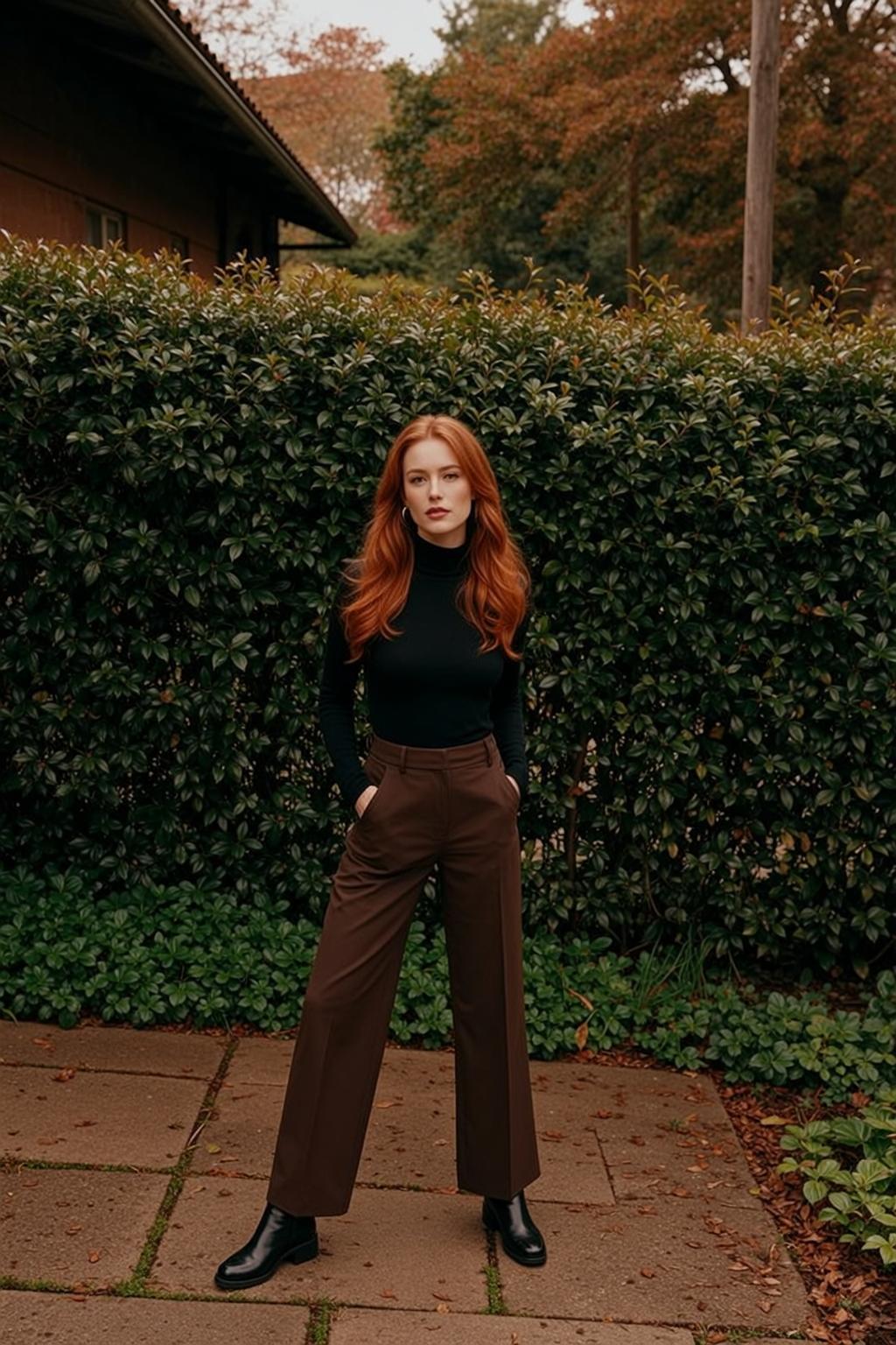 Autumn Young Long Wavy Red Fair Black