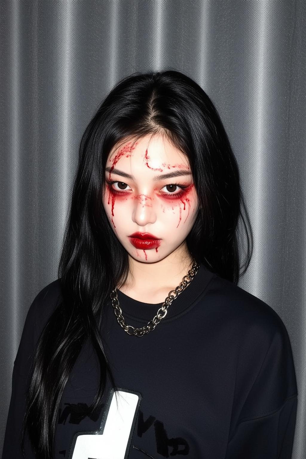 Halloween Makeup Young Dark Hair Pale Skin