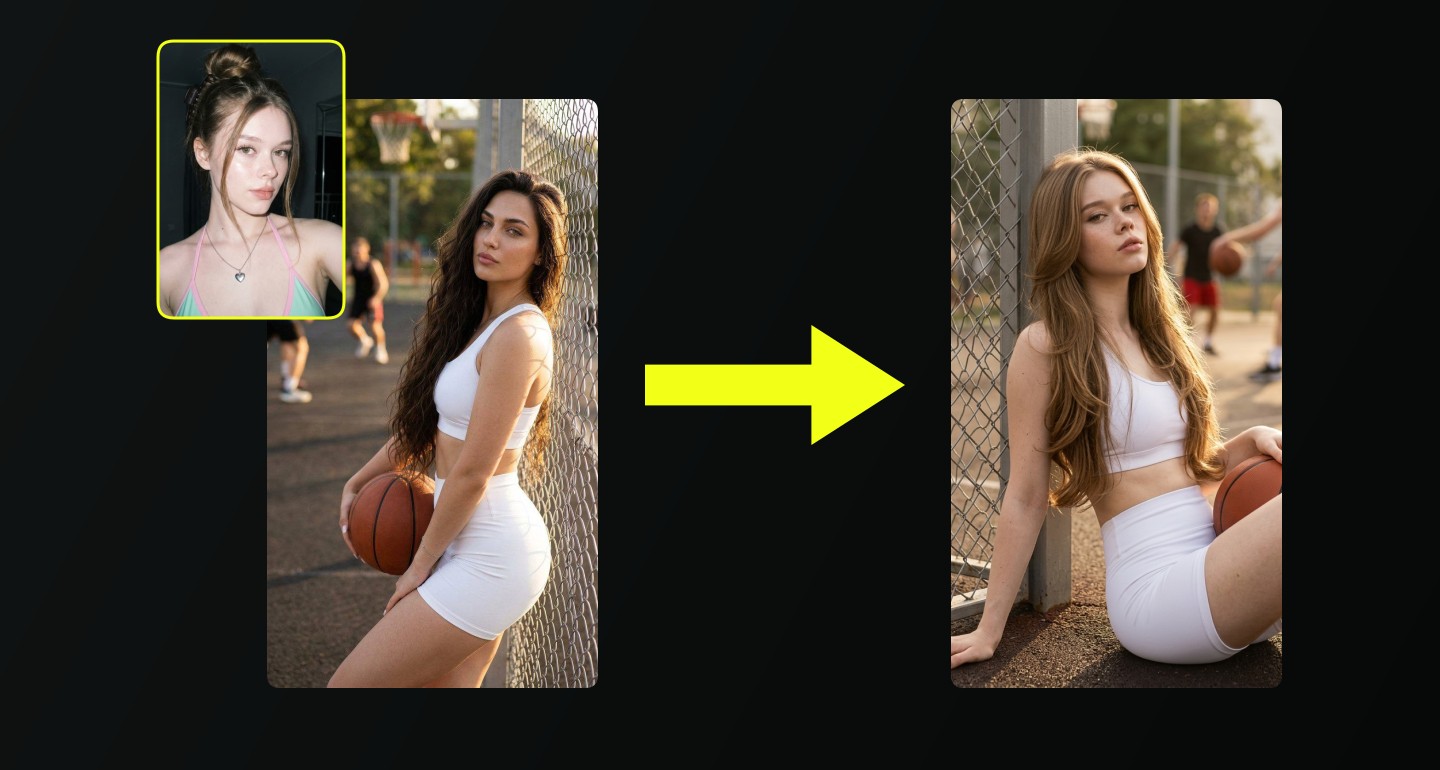 Mila remix walkthrough for Athletic Woman Basketball Court Fence Pose