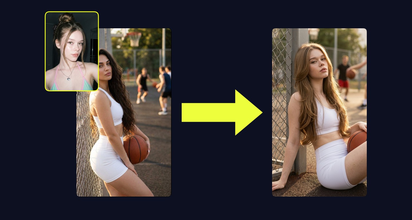 Mila remix walkthrough for Athletic Woman Basketball Court Fence Pose