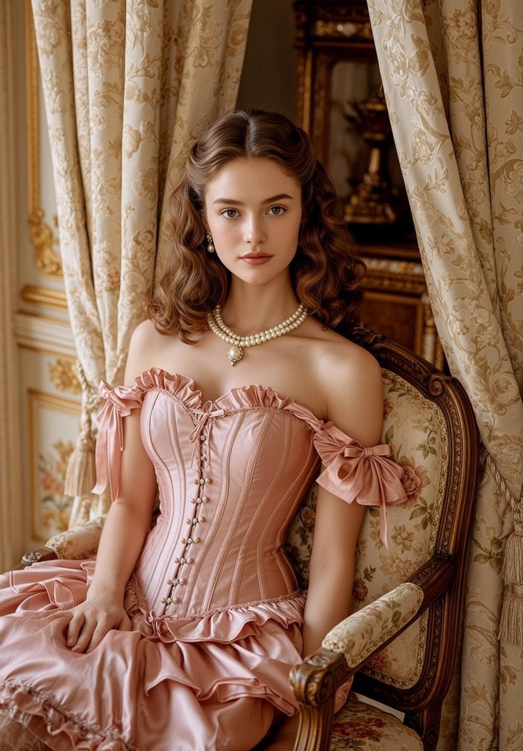 Pink Ruffle Corset Portrait