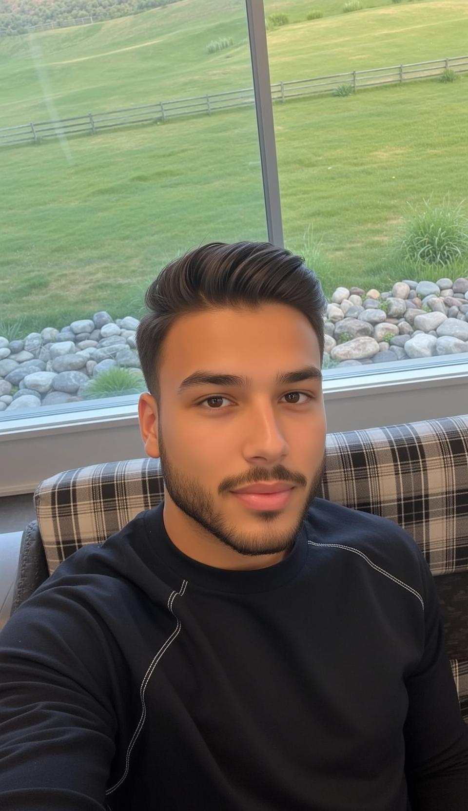 Black Sweatshirt Seated Portrait