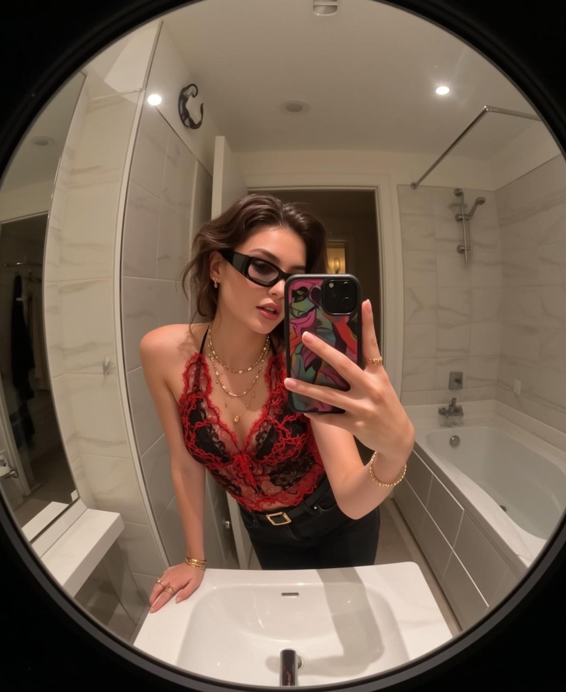Fisheye Young Brown Wavy Fair Red Black