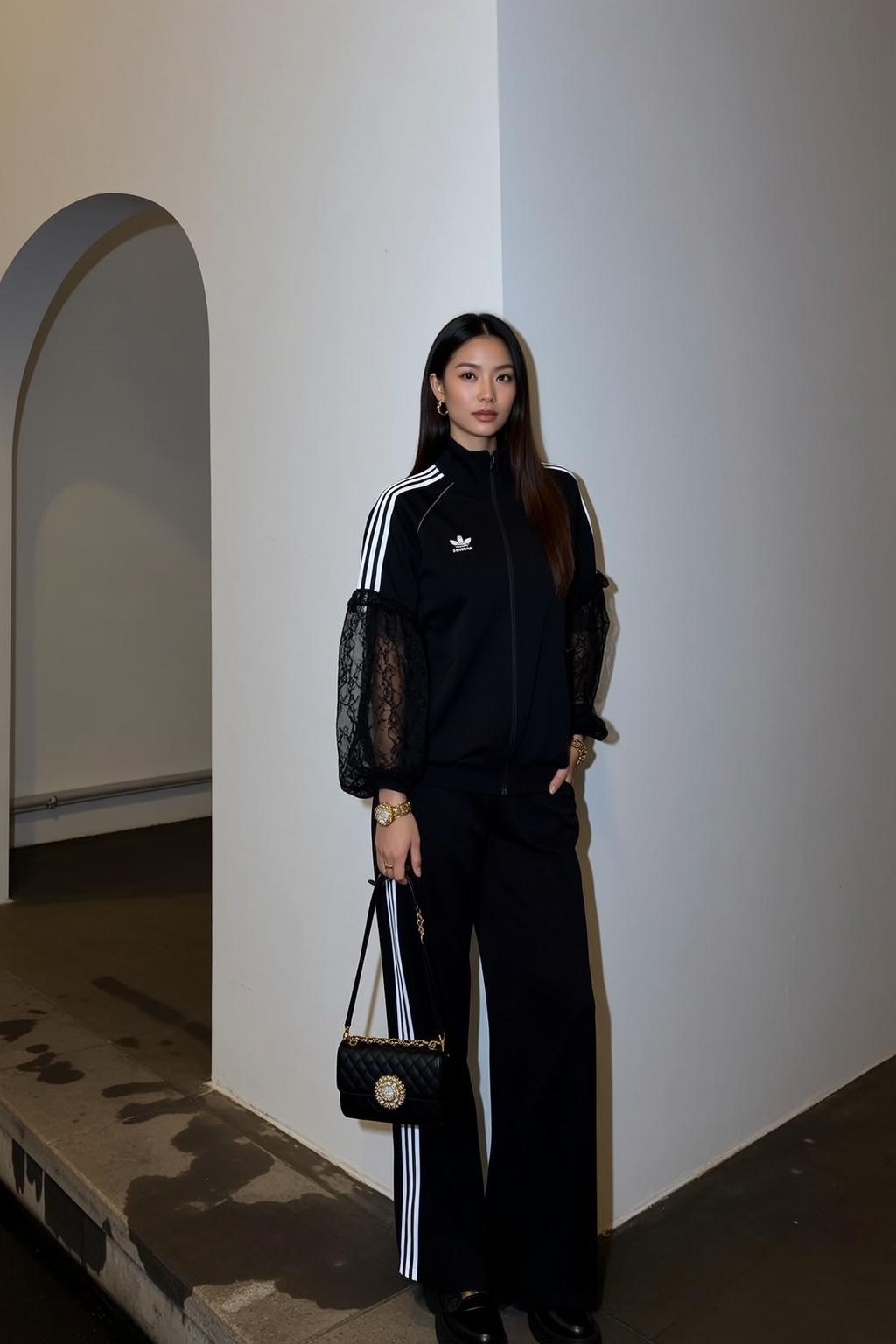 Black Track Suit Arched Doorway