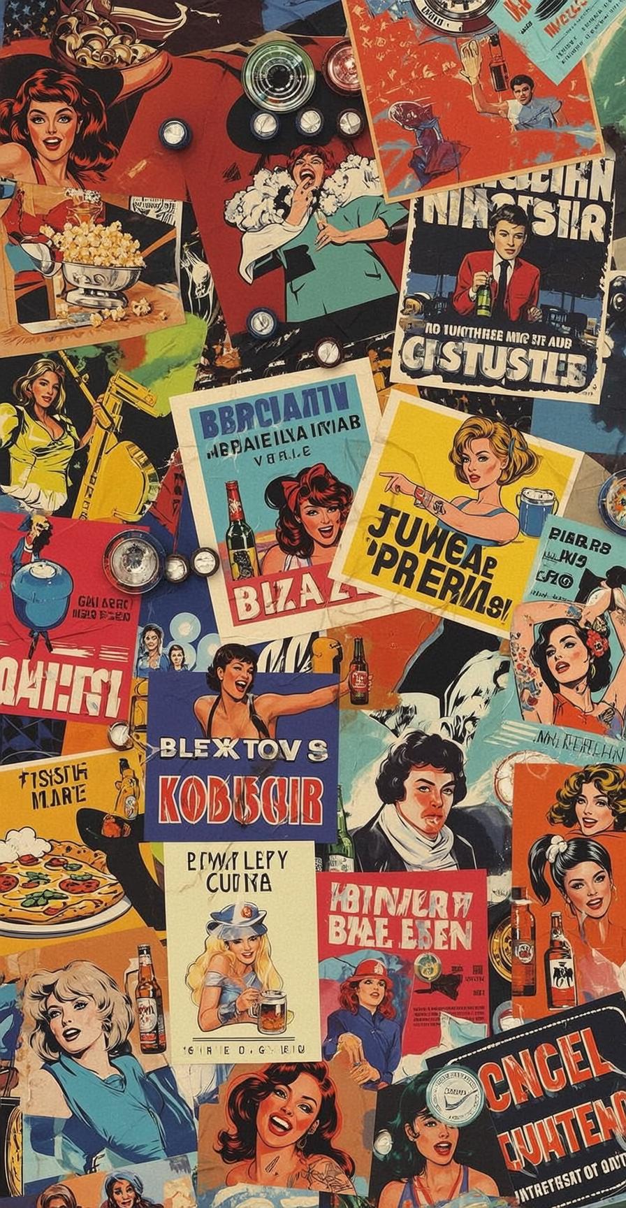 Popcorn Comic Collage Scene reference photo
