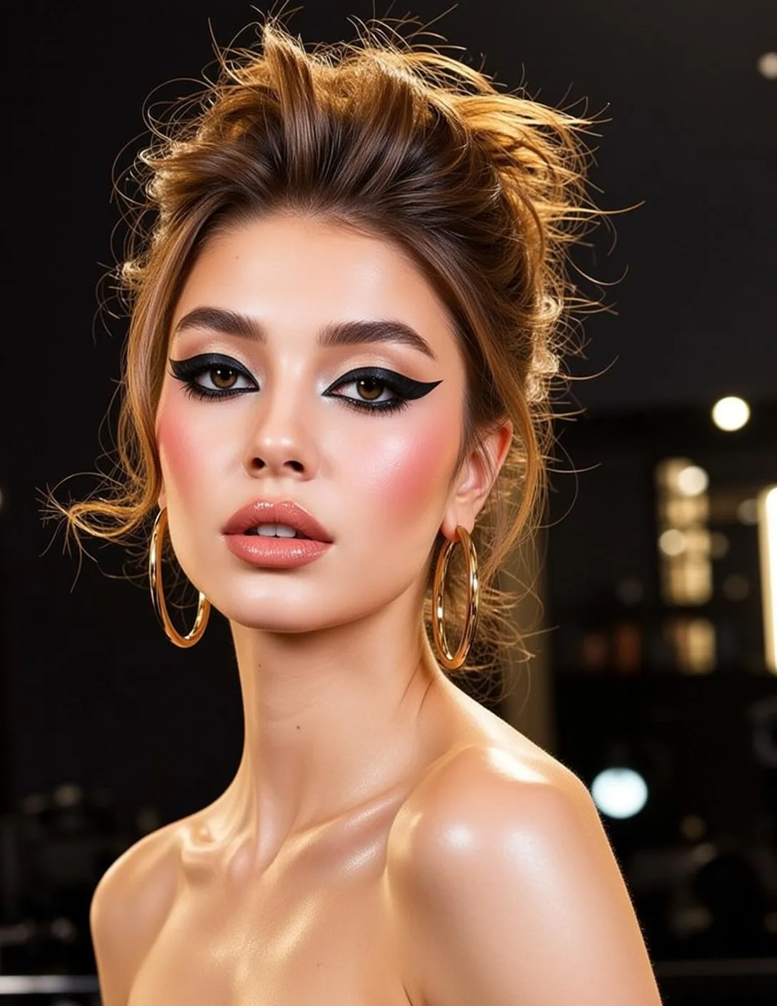 Makeup And Earrings In Fashion Portrait