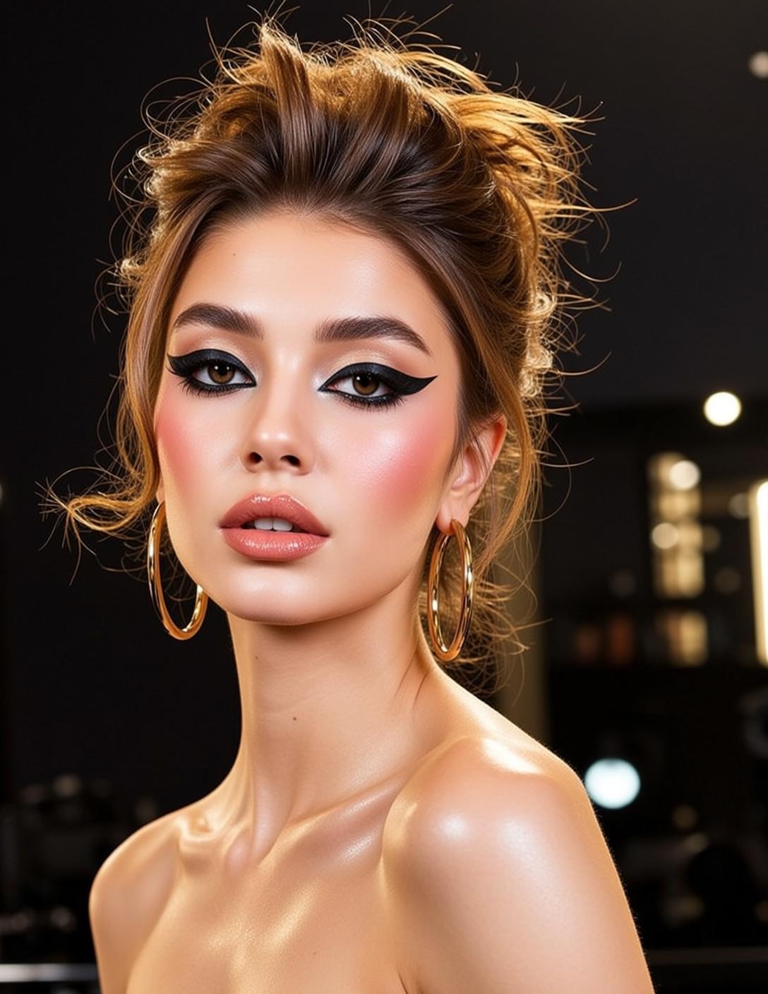 Photorealistic Portrait Young Woman With Slight Head Tilt And Looking