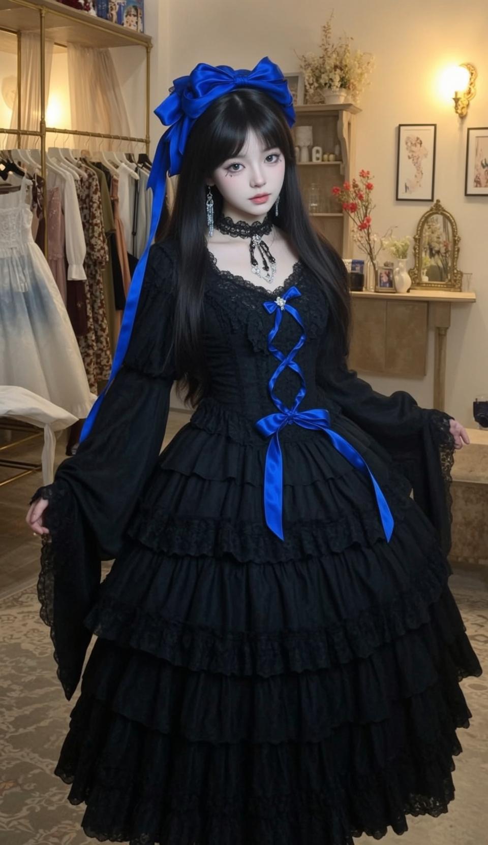 Blue Ribbon Lolita Portrait