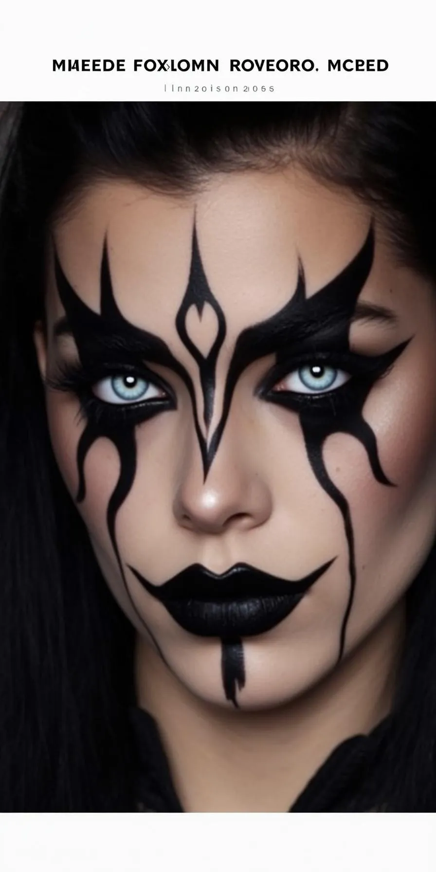 Halloween Makeup Young Long Black Straight Pale