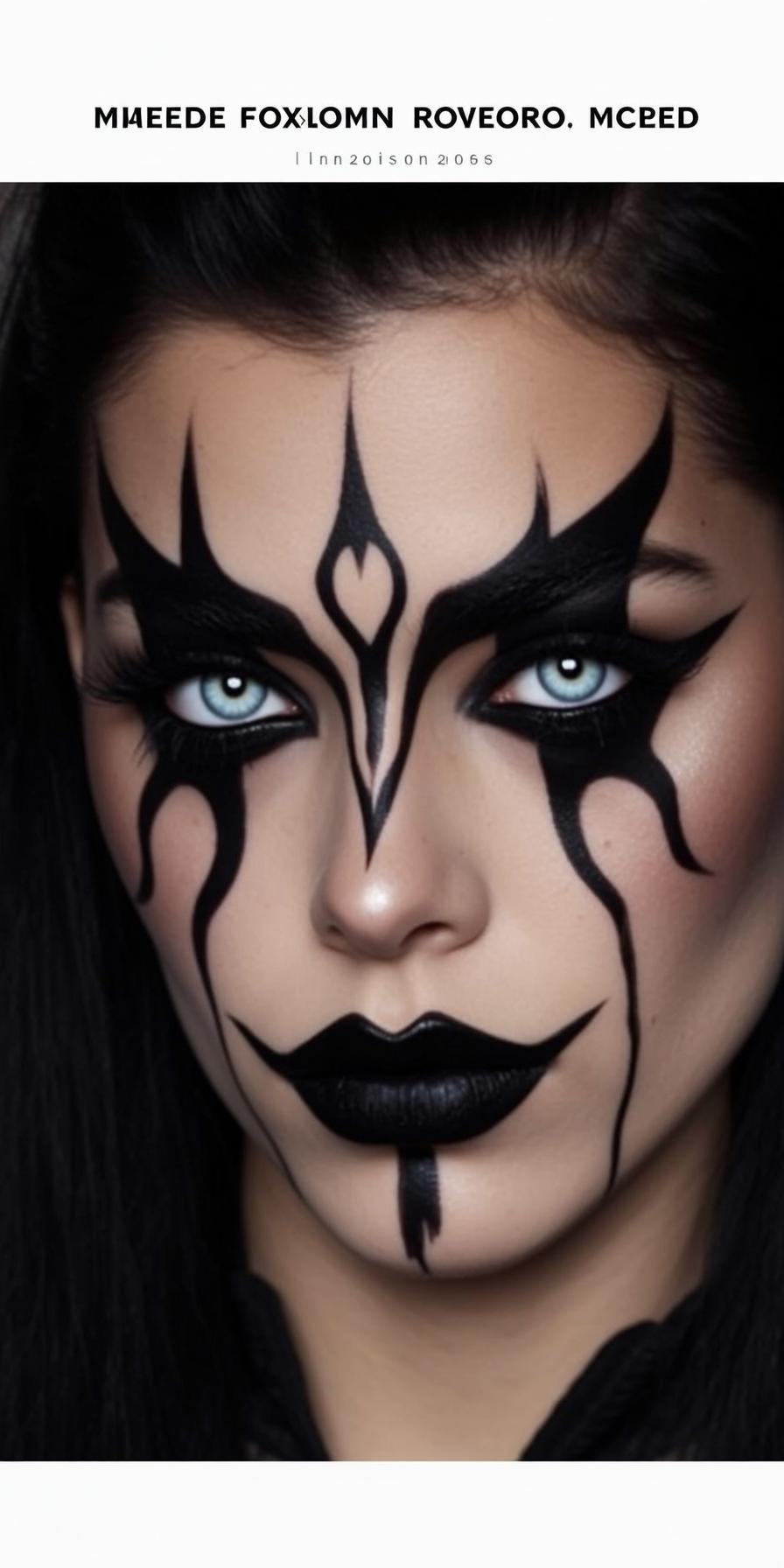 Halloween Makeup Young Long Black Straight Pale