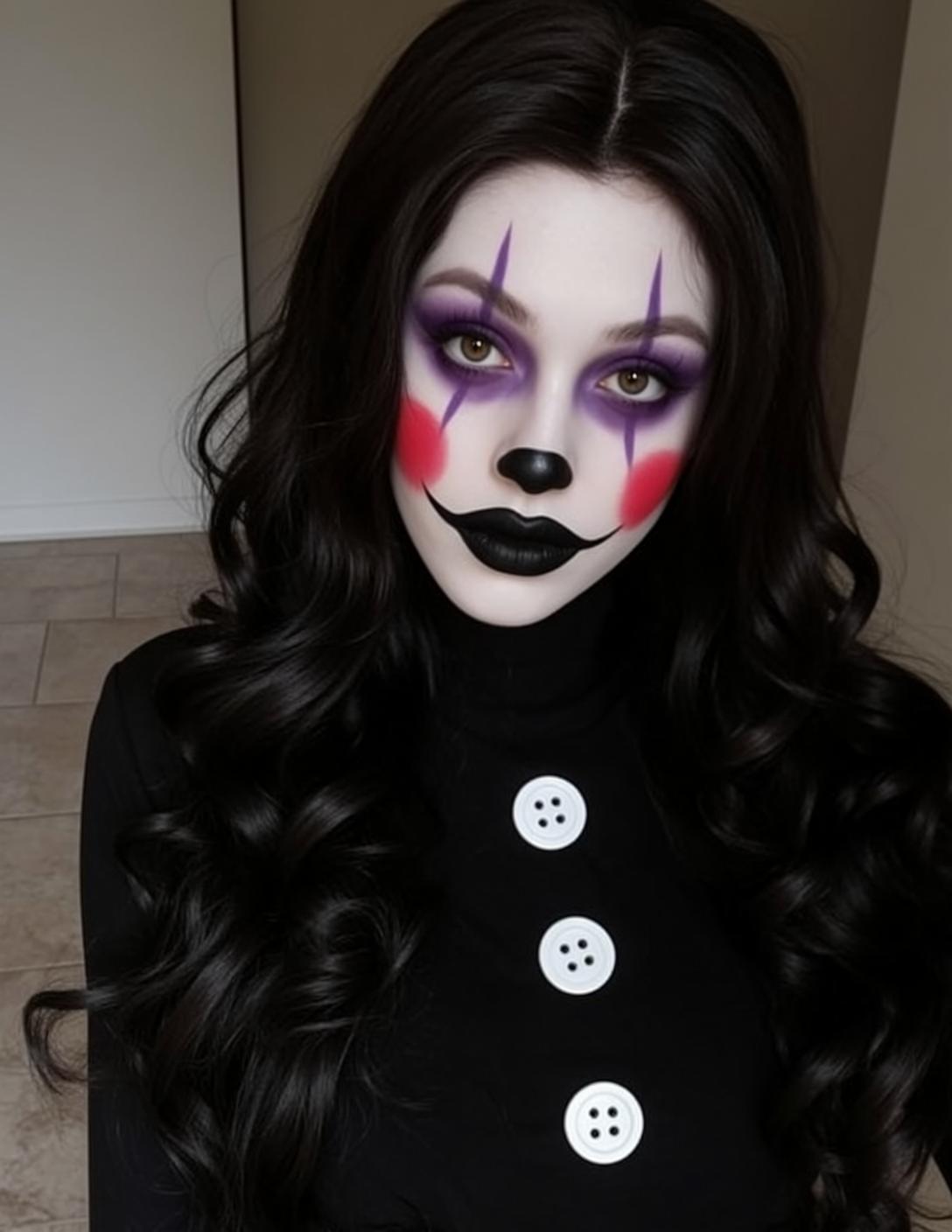 Black Turtleneck Clown Makeup Portrait
