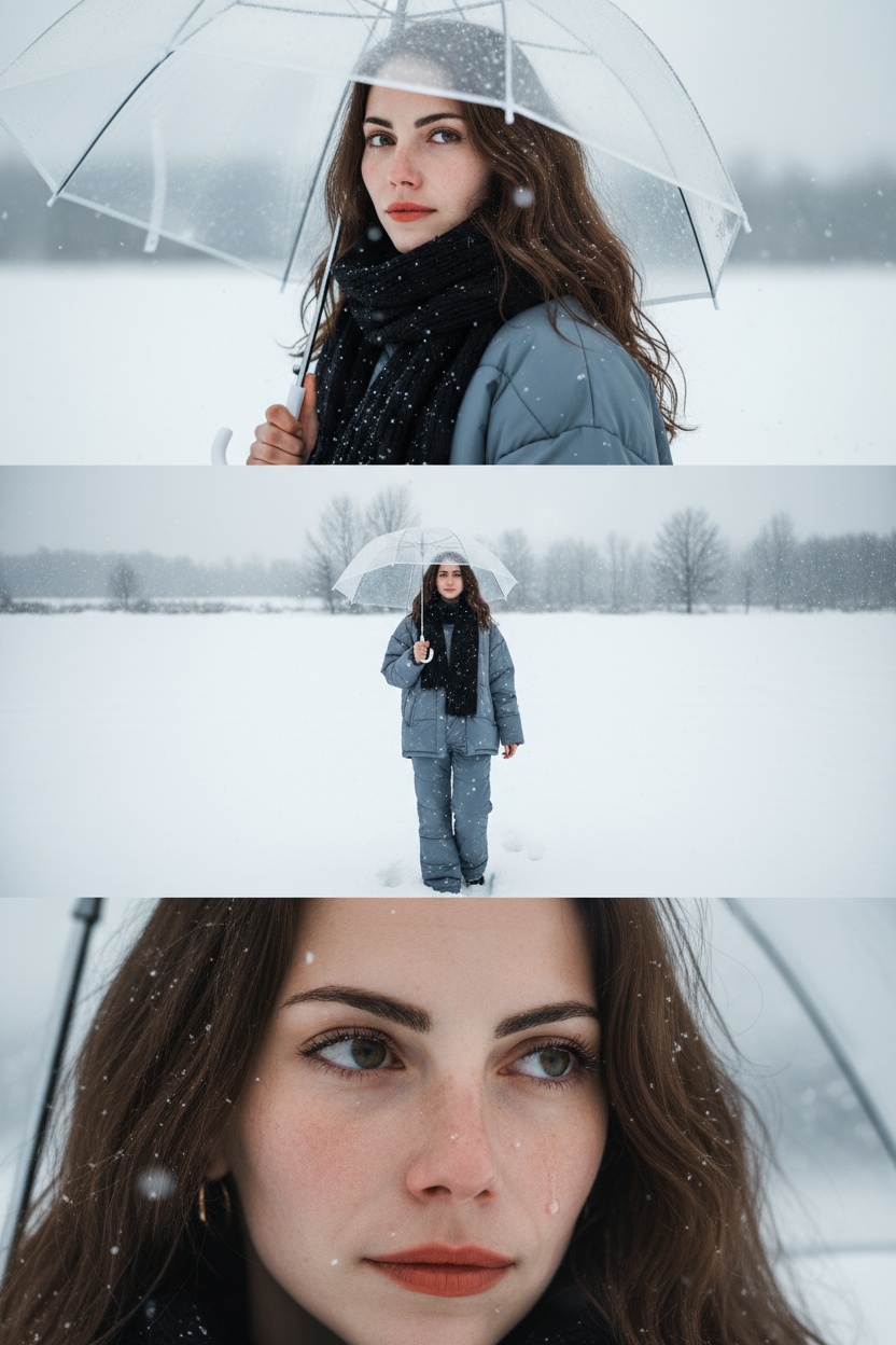Melancholy Close-ups in Winter Snow