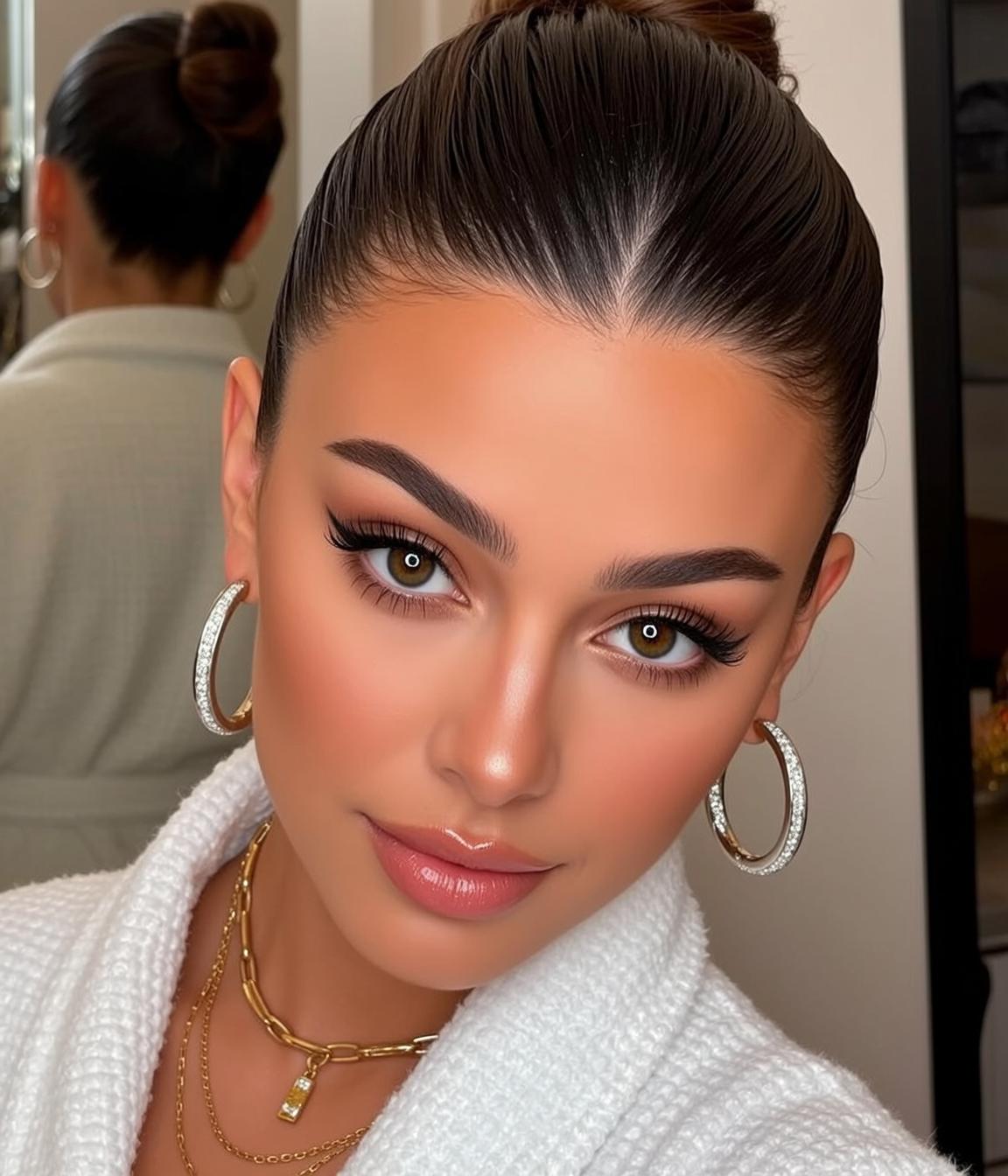 White Robe Gold Necklace Glam