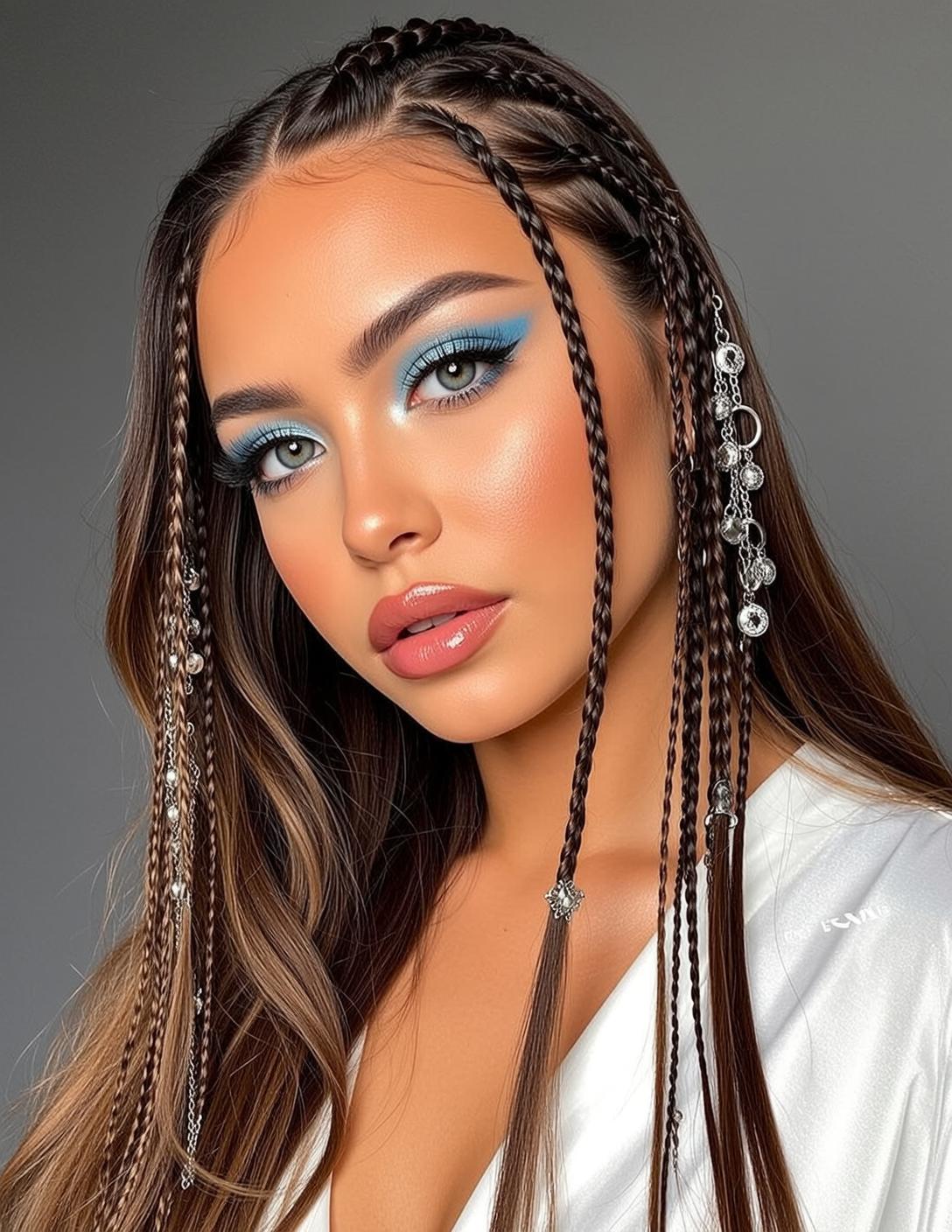 Makeup Captured Close-up Her Head Slightly Tilted