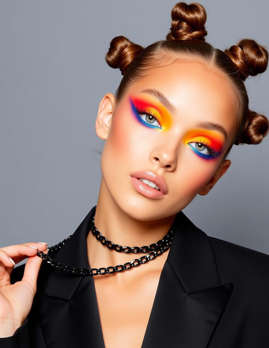 Makeup Posed Her Body Turned Slightly Left