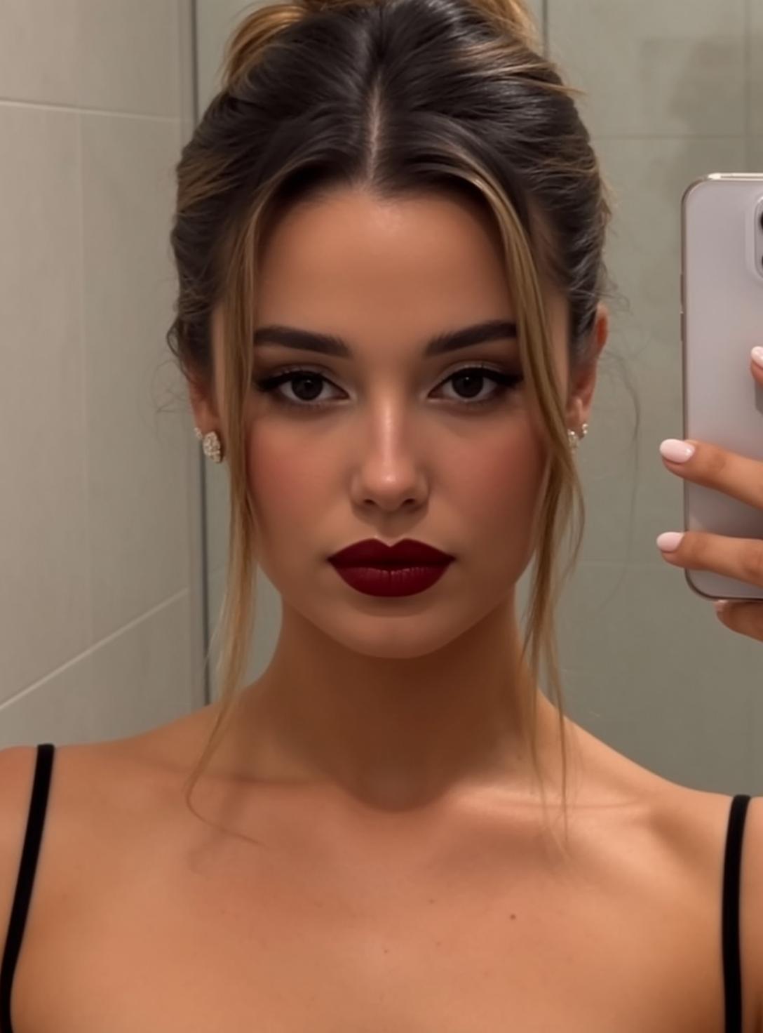 Makeup Close-up Waist-up Selfie Taken Slightly Low