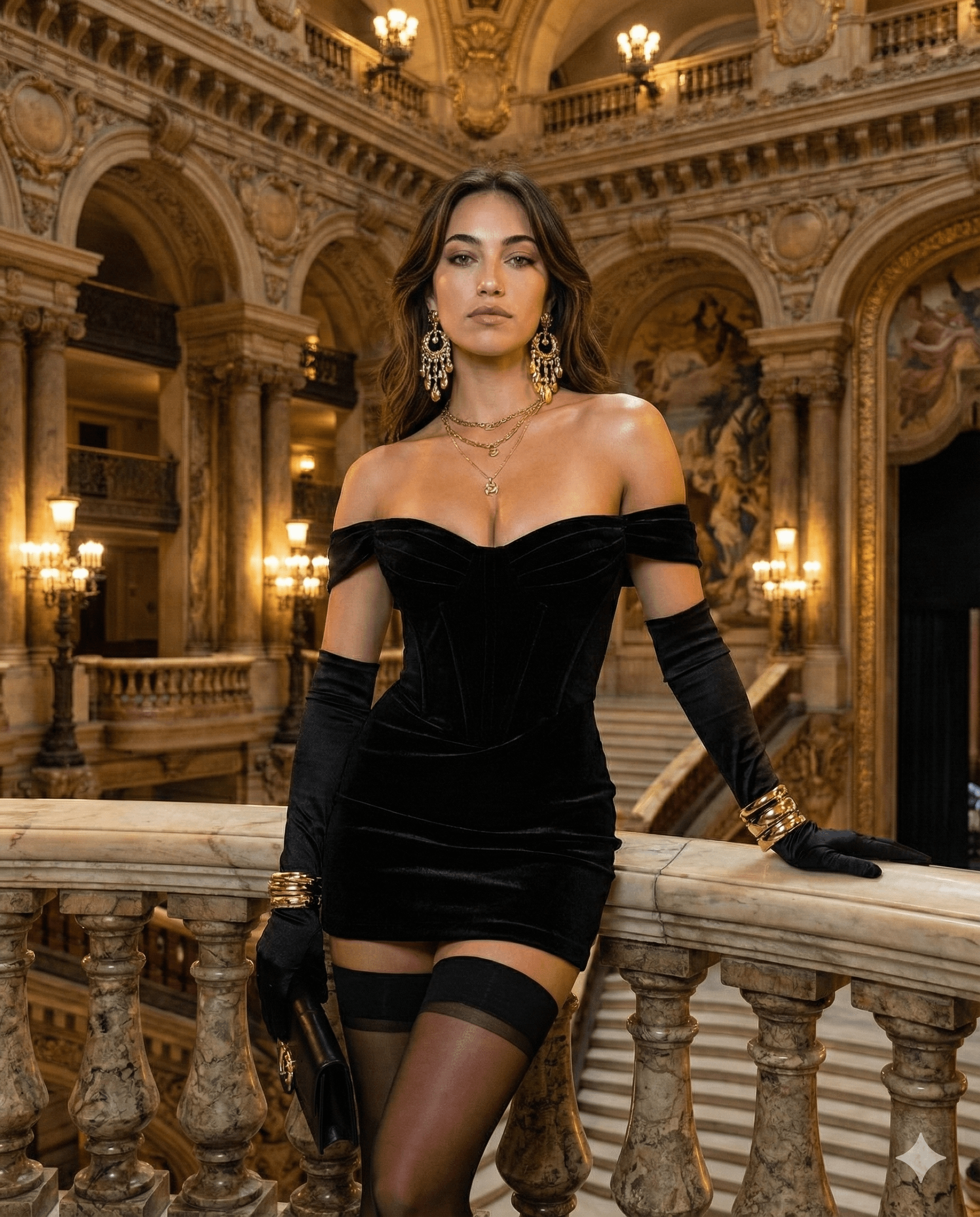 Opera House Couture Velvet Dress Full Body