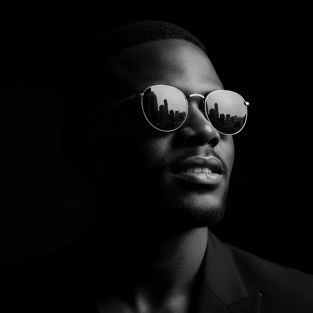 Dramatic Black And White Portrait