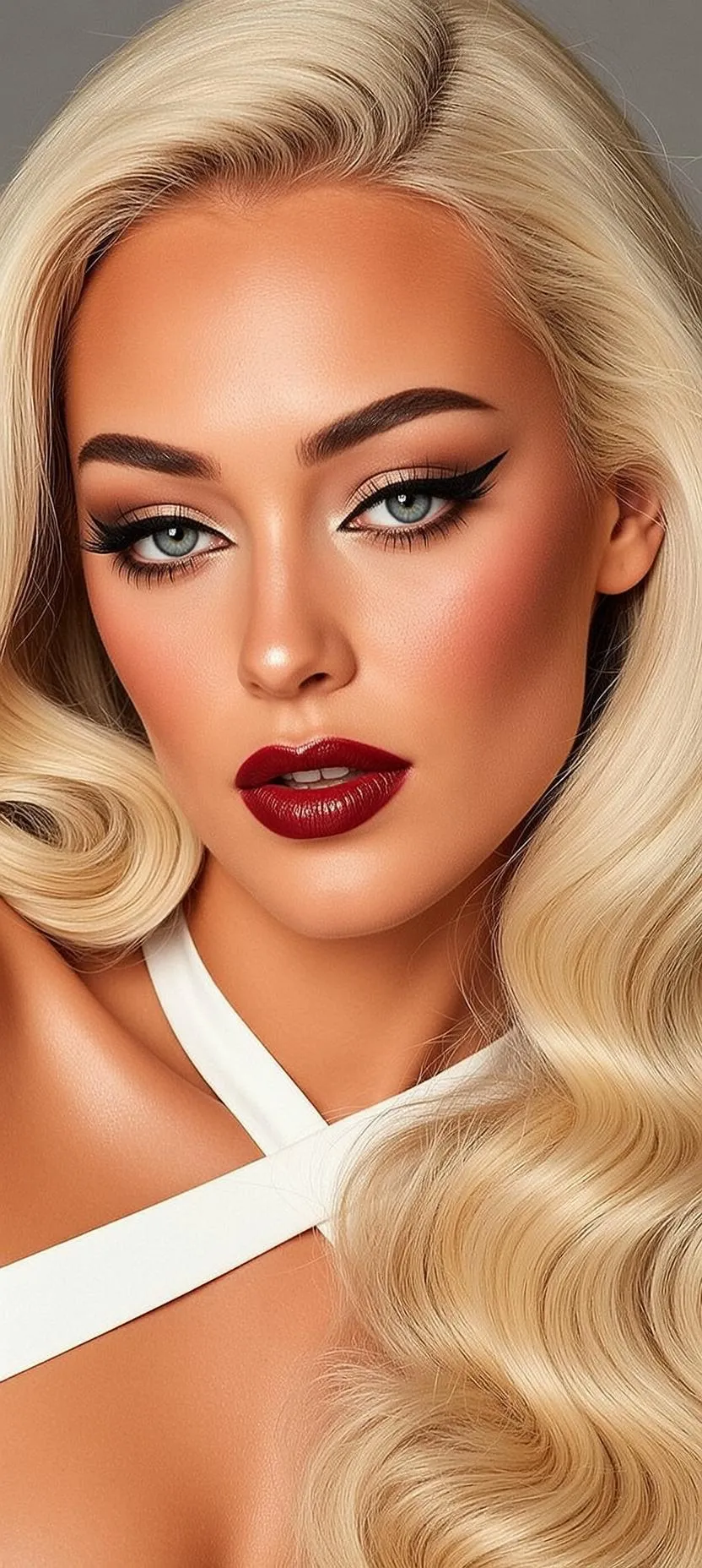 Makeup And False Lashes In Studio Portrait