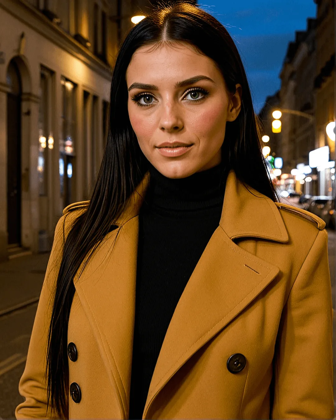 Double Breasted Mustard Yellow Wool Trench Coat In Frame