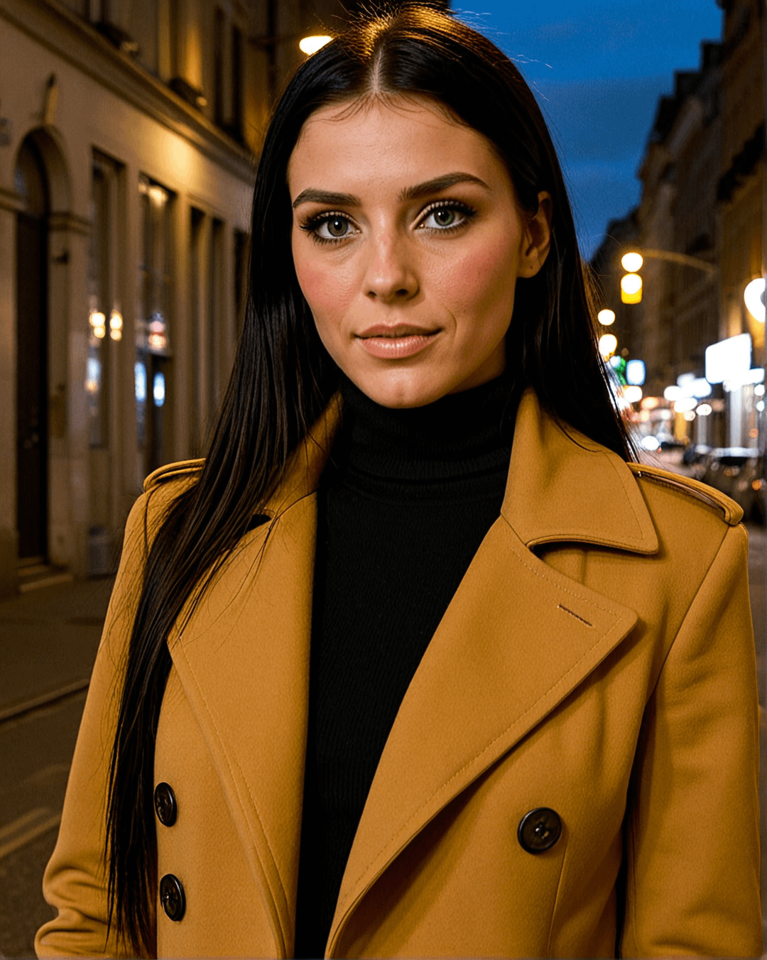 Double Breasted Mustard Yellow Wool Trench Coat In Frame