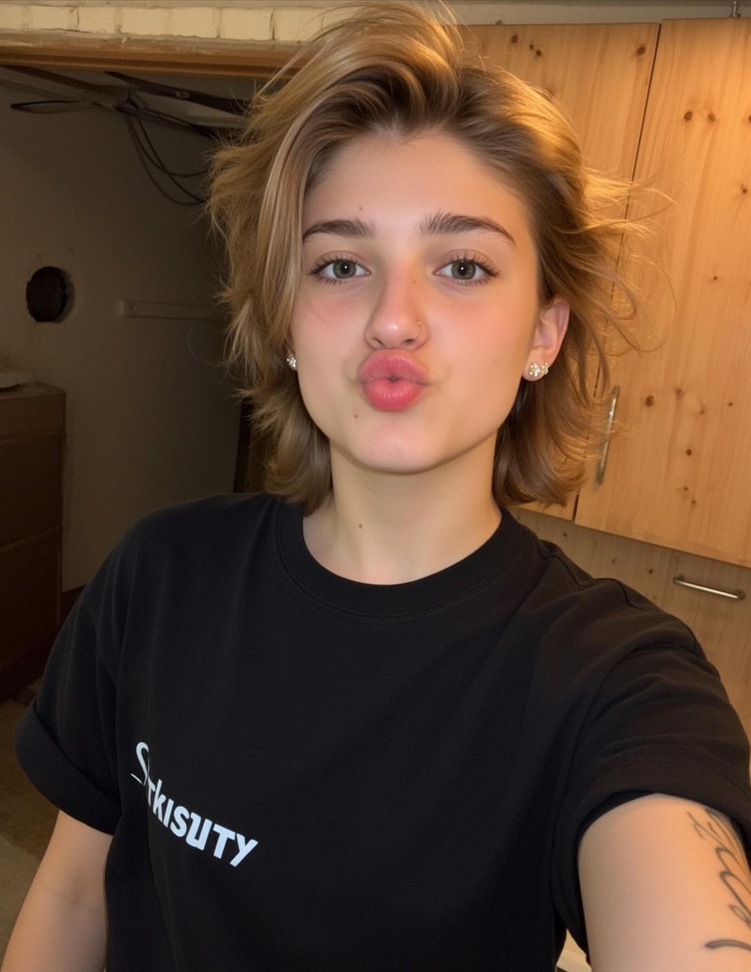 Black Shirt Kiss Portrait