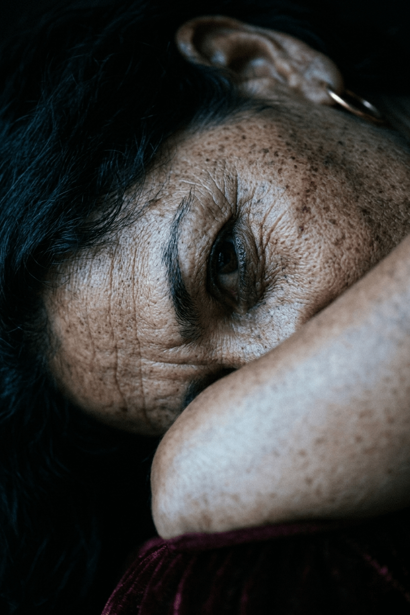 Close Up Face Soft Lighting Expressive Eye Freckles