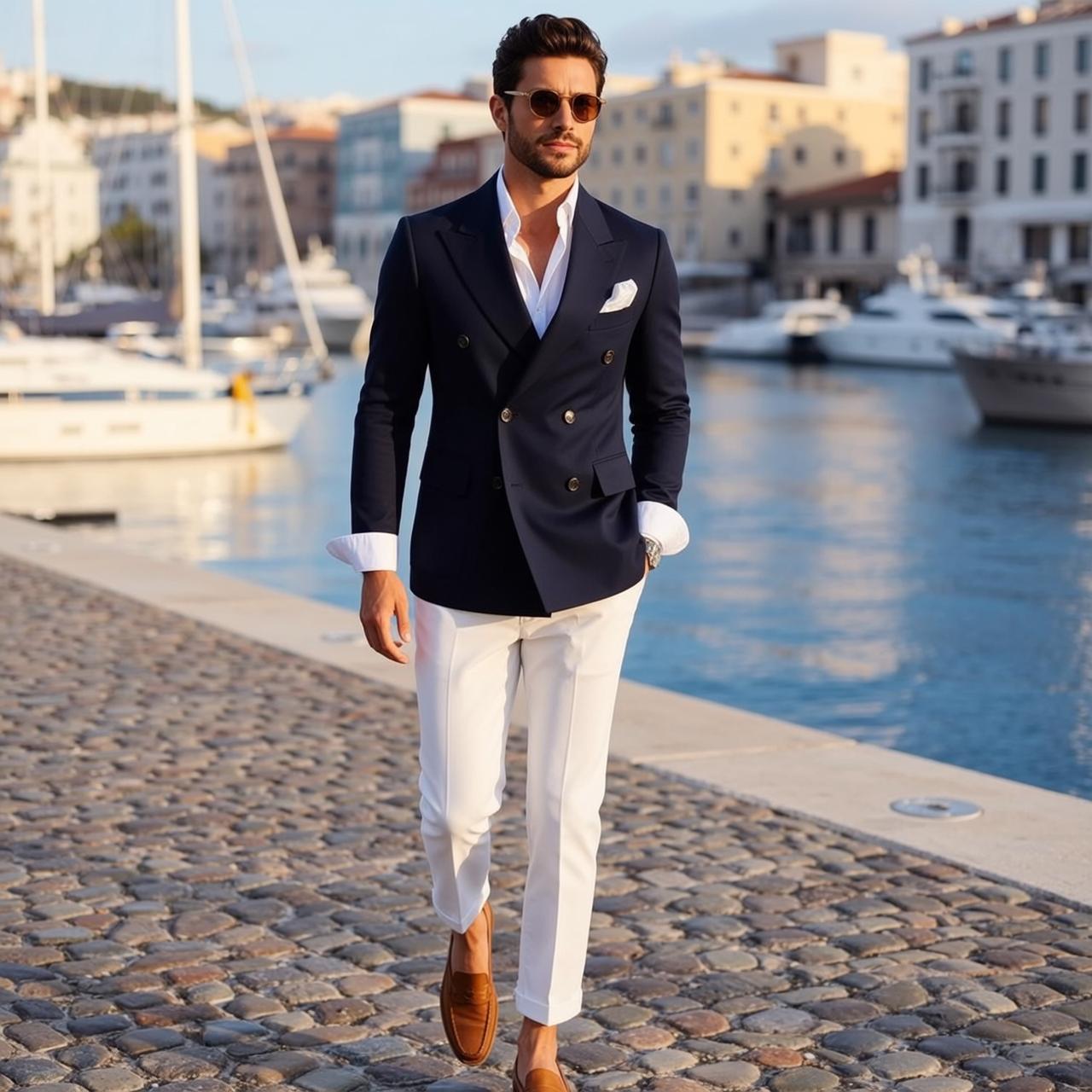 Handsome Dark Short Styled Tanned White Dress
