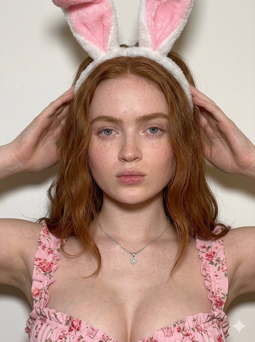 Pink Floral Top Bunny Ears Soft Light