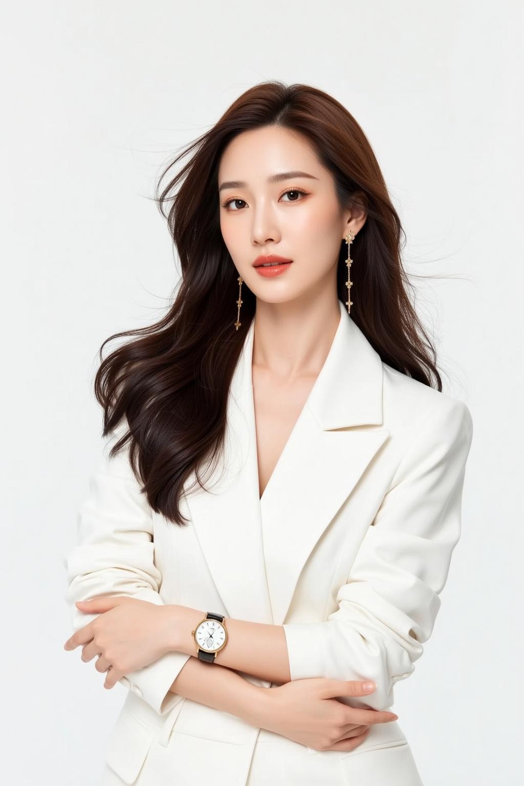 White Blazer Arms Crossed Portrait