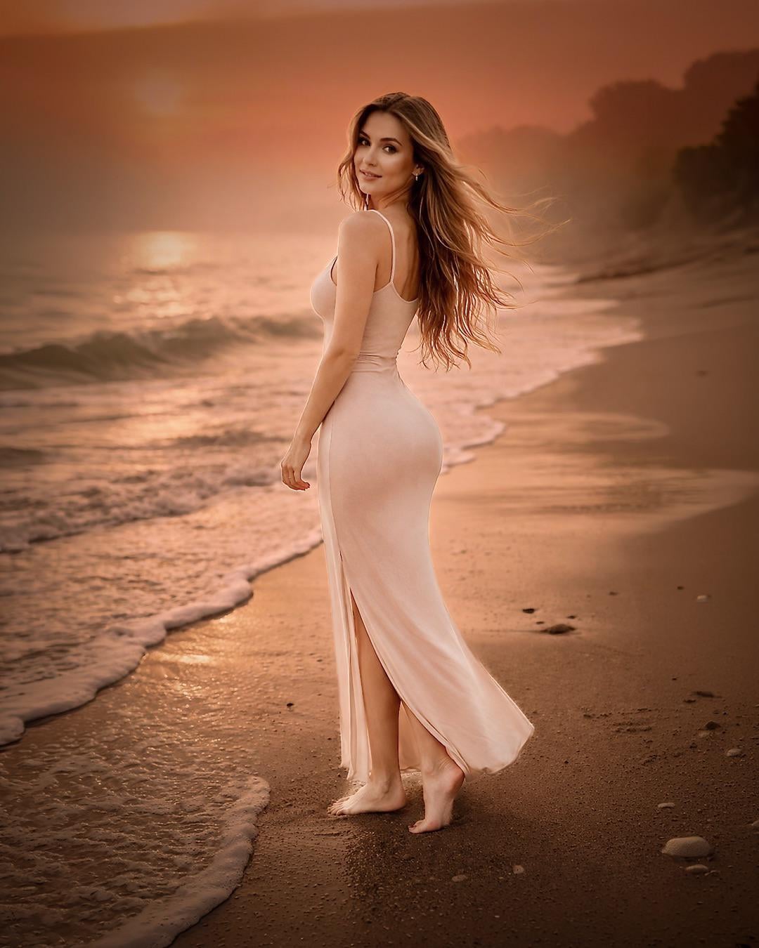 Form Fitting On Sandy Beach