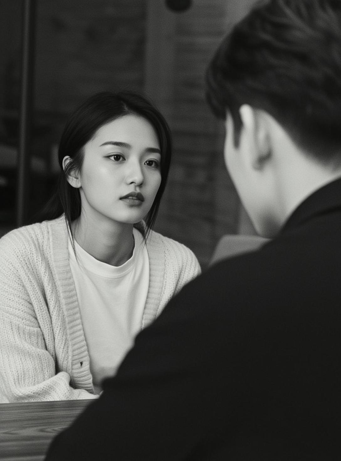 Black White Cardigan Portrait
