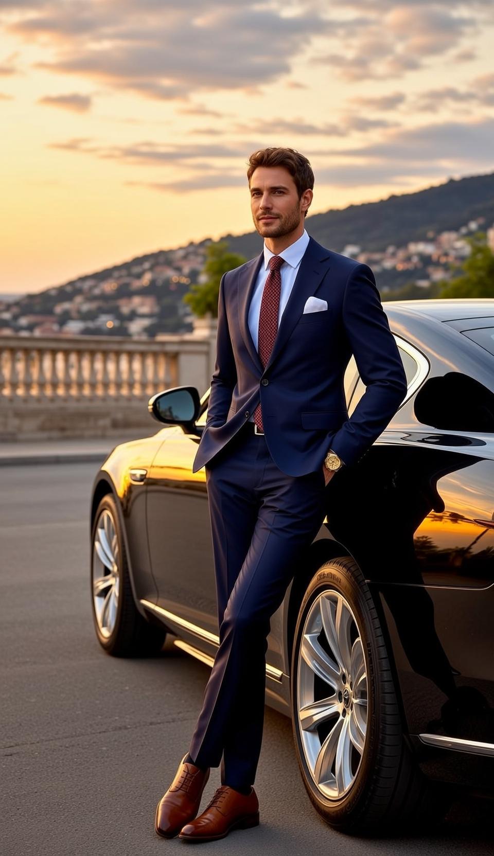 Coastal Car Suit Sunset